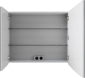 Specchio Contenitore Con Illuminazione PELIPAL bianco lucido L 85 x H 70 x P 17 cm