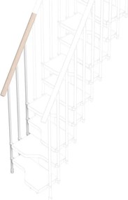 Balaustra in kit IRIS Bria 3GR in acciaio bianco, corrimano in legno bianco, L 120 cm fissaggio a parete