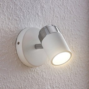 Lindby Kardo faretto, a 1 luce, bianco, metallo, IP44