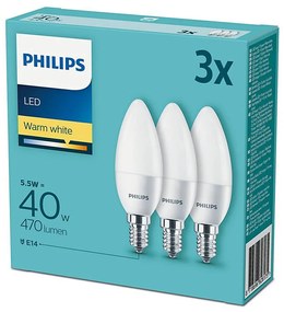 Set 3x Lampadina LED Philips E14/5,5W/230V 2700K