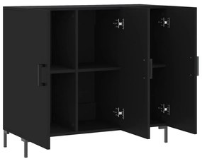 Credenza nera 90x34x80 cm in legno multistrato