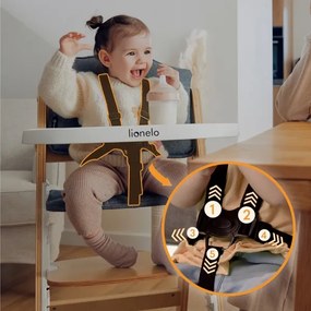 Lionelo - Seggiolone 3 in 1 per bambini FLORIS Bianco Naturale