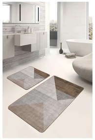 Set di tappetini per il bagno grigi/marroni in velluto 2 pz 60x100 cm – Mila Home