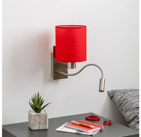 Brilagi - Applique a LED NUBILA 1xE27/25W/230V + LED/3W cromo/rosso