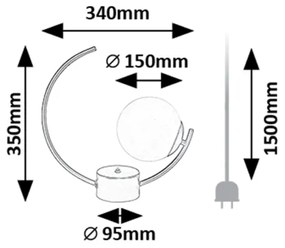 Rabalux 74035 - Lampada da tavolo MESIRO 1xE14/25W/230V