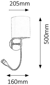 Rabalux 6529 - Lampada da parete LED LARKIN 1xE27/40W+LED/3W
