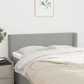Testiera Ad Orecchio Grigio Chiaro 147x16x78/88 Cm İn Tessuto /