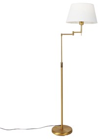 Lampada da terra Smart Bronzo con paralume Bianco e braccio regolabile incl. Wifi A60 - Ladas Deluxe