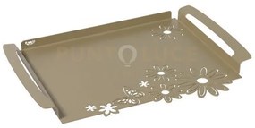 Vassoio grande margherite miele in ferro 46x32cm