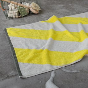 Tappetino da bagno giallo in cotone organico 50x80 cm Diagonal - Mette Ditmer Denmark
