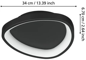 Eglo 901584 - Plafoniera LED dimmerabile LORETELLO LED/12W/230V nero + +TC