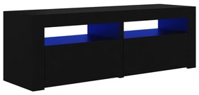 Mobile porta tv con luci led nero 120x35x40 cm
