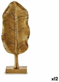 Statua Decorativa Foglia della pianta Dorato 6,5 x 33,3 x 10 cm (12 Unità)