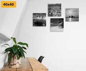 Set di quadri – Paradiso in terra in bianco e nero