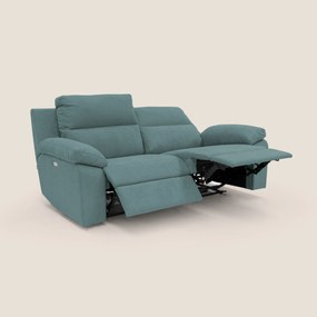 Romeo Divano relax con recliner elettrico in morbido tessuto impermeabile T02 petrolio
