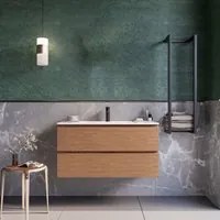 Mobile bagno sospeso 80cm rovere cartagena specchio armony, selezione accessori senza specchio