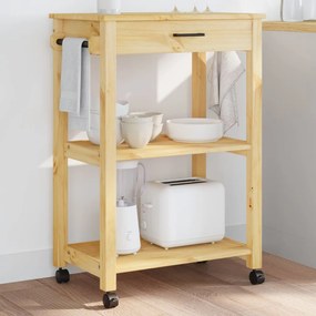 Carrello Da Cucina Monza 60x40x90 Cm İn Legno Massello Di Pino /