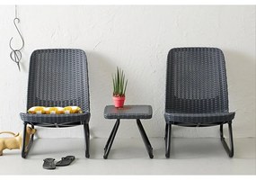 Set da giardino in rattan artificiale grigio scuro per 2 persone Rio - Keter