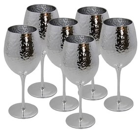 Royal Family- Set 6 Calici Vino in Vetro Argento