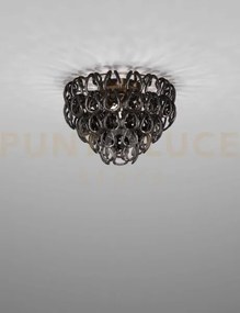 Giogali lampadadario a soffitto 50 nero e bronzo opaco 4 luci attac...