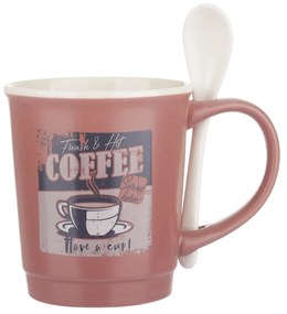 Mug caffè malva 400 ml con cucchiaino