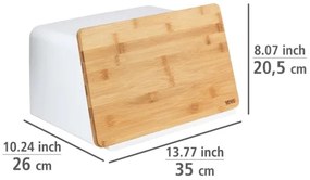 WENKO 54099100 - Portapane KUBO 35x26,5 cm bianco/marrone