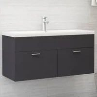 Mobile da Bagno con Lavabo Integrato Grigio in Truciolato 3071299