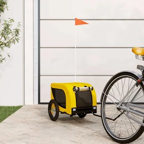 Rimorchio Da Bici Per Animali Giallo E Nero Oxford E Ferro /