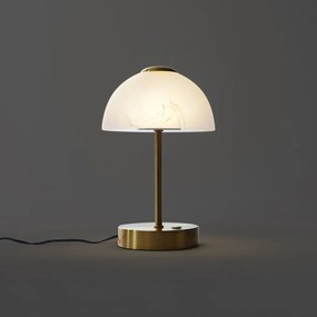 Lampada da tavolo di design oro con vetro opale incl. LED dimmerabile - Joya