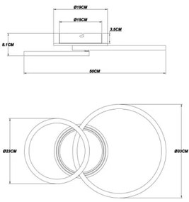 Globo 48039-30 - Lampada LED da soffitto LORETTA LED/30W/230V Ø33x50 cm nera
