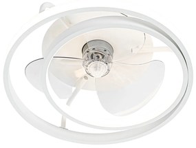 Ventilatore da soffitto bianco 46,5 cm con LED e telecomando - Kees