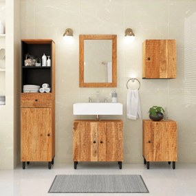 Mobile da bagno a parete 38x33x48cm in legno massello di acacia