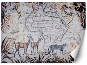 Carta Da Parati, Mappa del mondo Animali selvatici