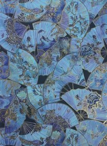 Tapete Fanfare von Matthew Williamson - Electric Blue/ Gold