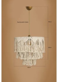 Lampada a sospensione su cavo RIMINI 1xE27/40W/230V crema