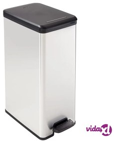 Curver Pattumiera a Pedale Sottile Deco 40L Argento