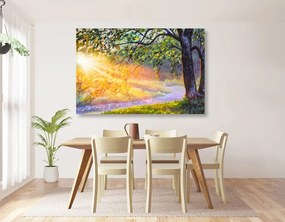 Quadro su tela – Alba nel bosco