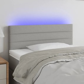 Testiera Grigio Chiaro A Led 80x5x78/88 Cm İn Tessuto /
