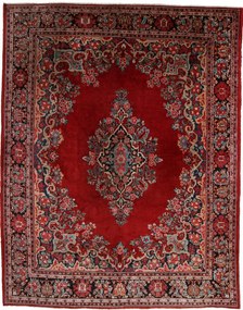 Sarouk Tappeto 340 x 430 Blu (Iran) Annodato A Mano