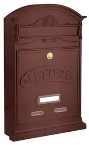 Cassetta postale ALUBOX  LETTERE formato rivista in alluminio ruggine opaco L 27 x P 8.5 x H 42 cm