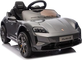Macchina Elettrica per Bambini Porsche Taycan Turbo S 12V con Telecomando Bluetooth Luci LED e Tappetini Nero...
