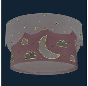 Dalber 61236S - Plafoniera per bambini MOON 2xE27/60W/230V rosa