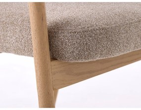 Set di sedie da pranzo beige in rovere massiccio con braccioli 2 pz Elk – Unique Furniture