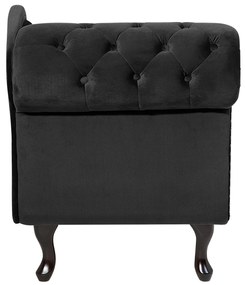 Chaise longue sinistra in velluto nero NIMES Beliani