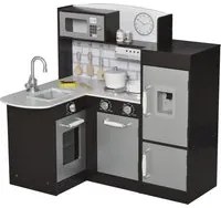 Cucina Giocattolo per Bambini 86x64x84,5 cm in Legno Nera