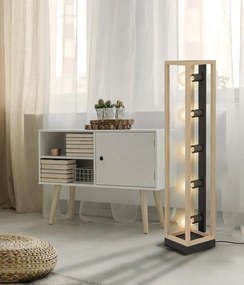 Lampada da terra Elgort in legno, H 104 cm, E27 5xINSPIRE