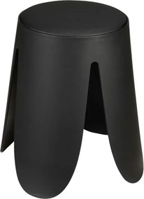 Sgabello per il bagno nero opaco con seduta imbottita e piedini antiscivolo Flores