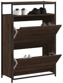 Scarpiera Rovere Marrone 75x34x112 Cm İn Legno Multistrato /