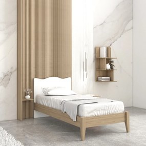 Letto onda con piedi in legno  , letto singolo, piazza e mezza e matrimoniale +10 colorazioni