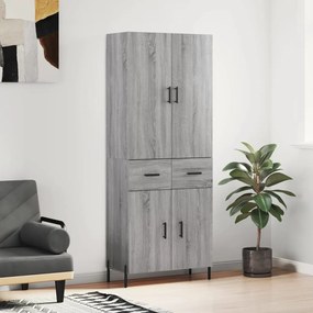 Credenza Grigio Sonoma 69,5x34x180 Cm İn Legno Multistrato /